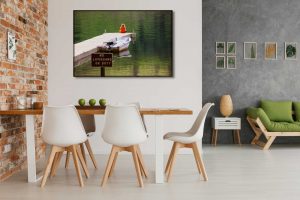 Contemporary Dining Room Interior Design with Landscape Art